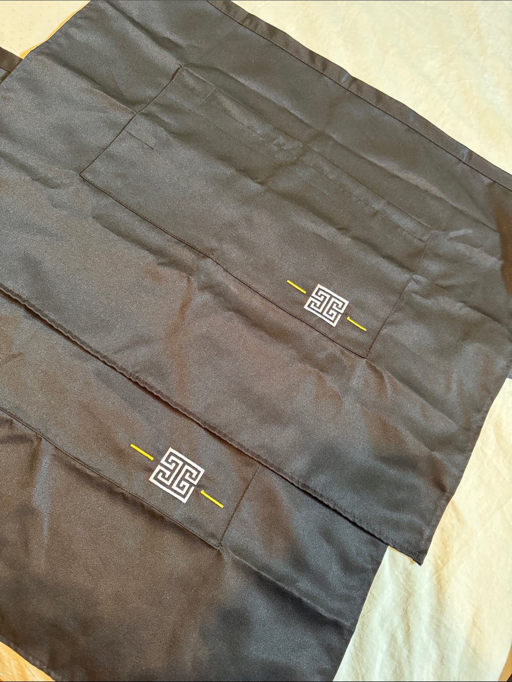 2 for $20 - Unisex half black aprons with 2 large pockets